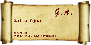 Galle Ajna névjegykártya